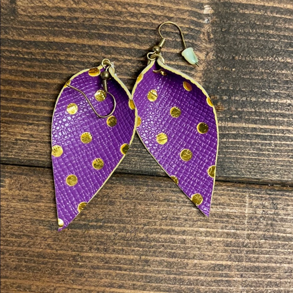 NWOT faux leather earrings